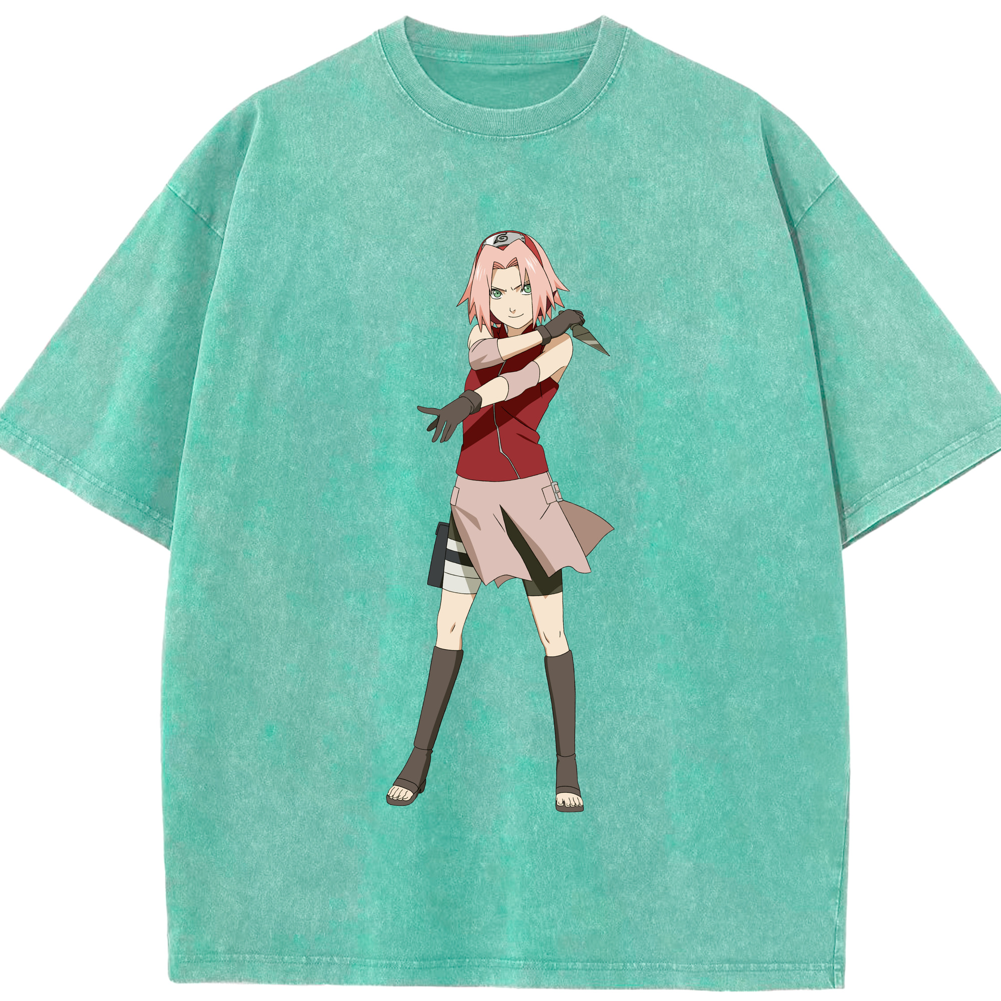 （画像用） NARUTO -ナルト- 春野サクラ Haruno Sakura 綿100% ヴィンテージ風 半袖Tシャツ（フロントプリント）